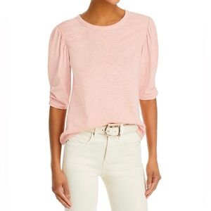 Veronica Beard Jessa puff sleeve tee in pink. Size XS.